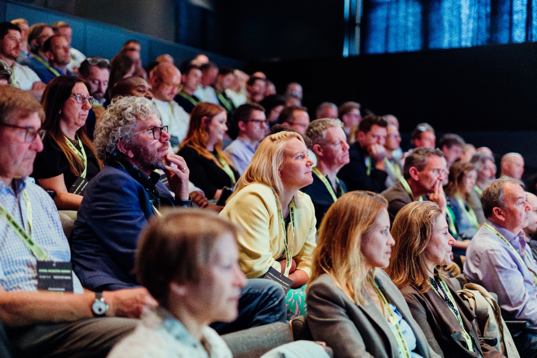 Engaged audience listening to a talk at the Angel Investor Summit
